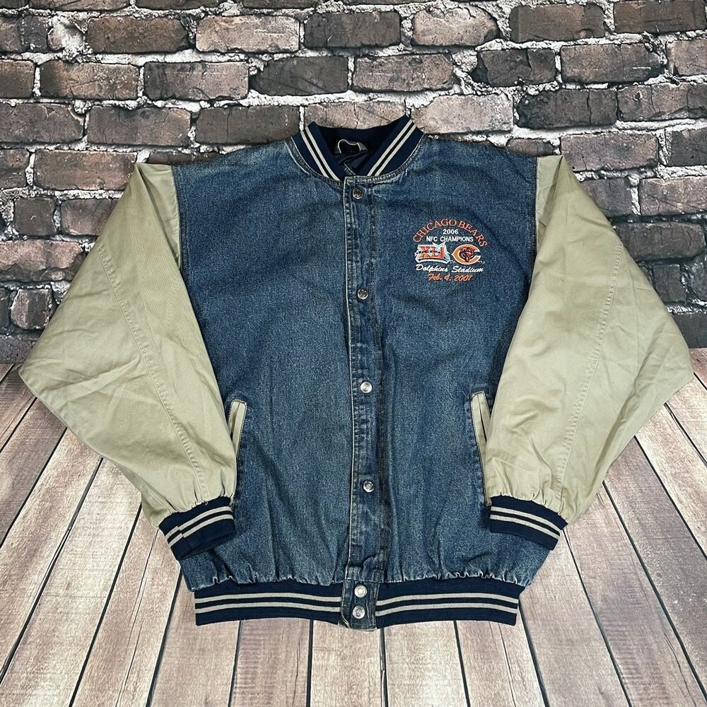 Vintage Chicago Bears 2006 NFC Champions Super Bowl XLI Denim Jean Jacket XL